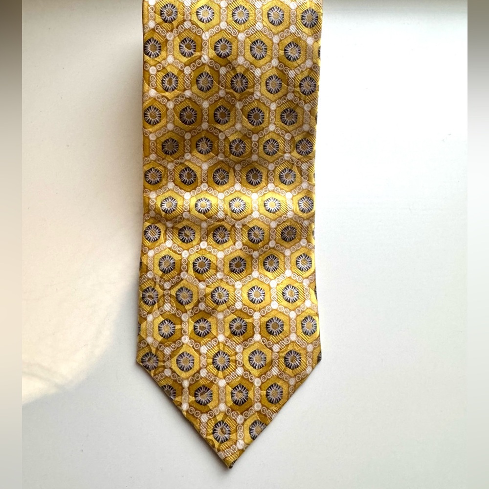 Ermenegildo Zegna Yellow Patterned Tie